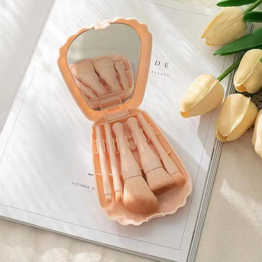 Shell Makeup Brushes Set with Mirror